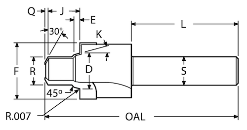 ISO6149/1 (SAEJ2244/1) dimensions