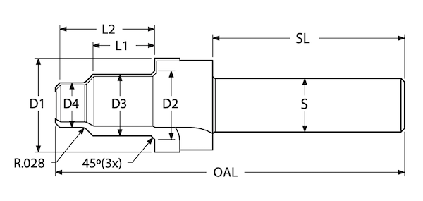 MS21921 cutter dimensions