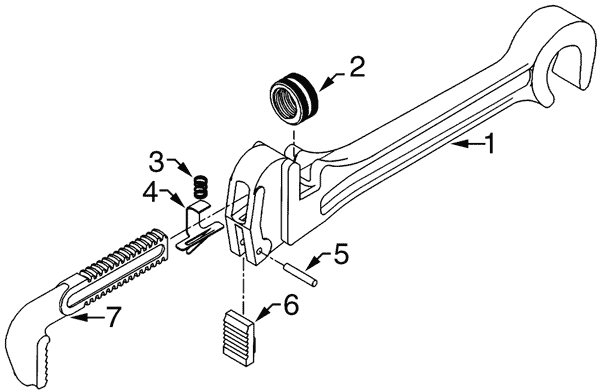 exploded view of refinery wrench